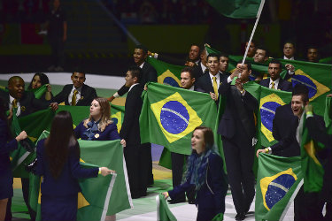 senai worldskills abertura delegacao brasileira bandeira